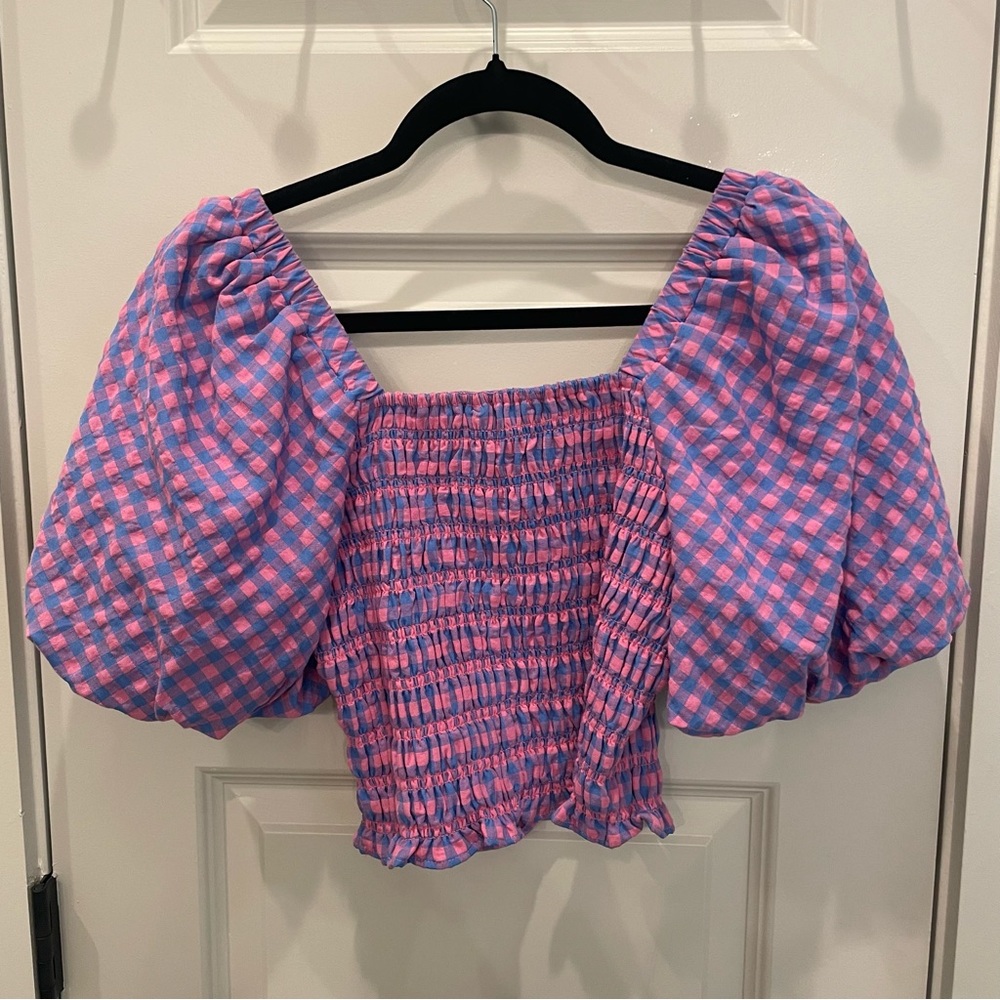 Pink and Purple Gingham Top
